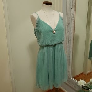 BCBGeneration Pleated Greecian Mini Dress Sea Foam 6